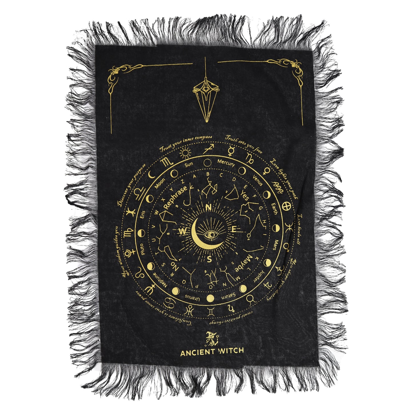 Pendel Waarzegdoek Alziend Oog | Zwart & Goud | Divinatie & Tarot