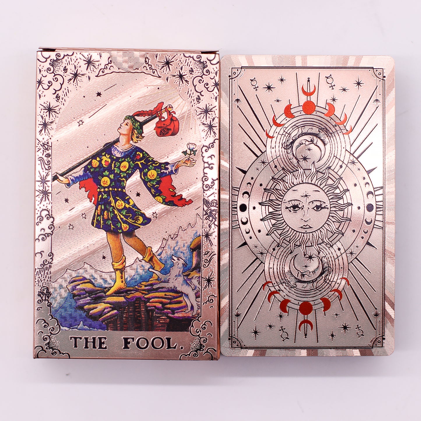 Rose Gold Foil Tarot Card Set – Moon Phases – with booklet