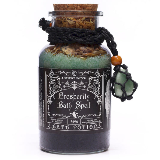 Oude Heks Bad Toverdrank & Aventurijn Kristal Amulet - Welvaart