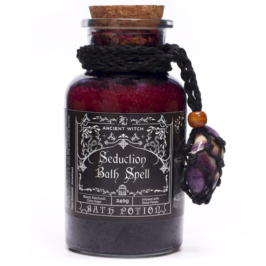 Oude Heks Bad Toverdrank & Amethist Kristal Amulet - Verleiding