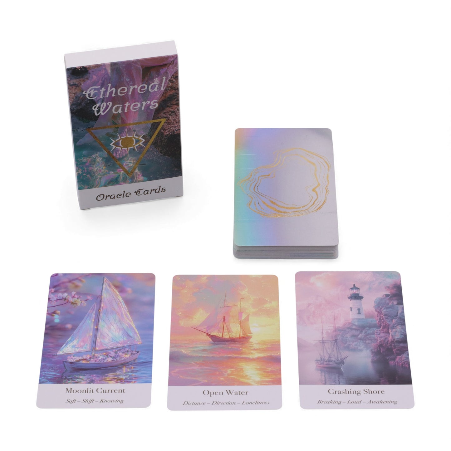 4x Ethereal Waters Oracle Cards – Sirens & Moonlight