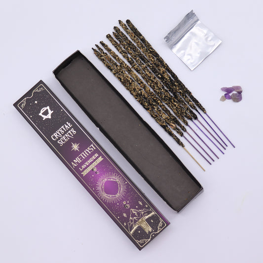 Amethyst Crystal Smudge Incense Lavender | With Amethyst Crystal | Amstercharmed