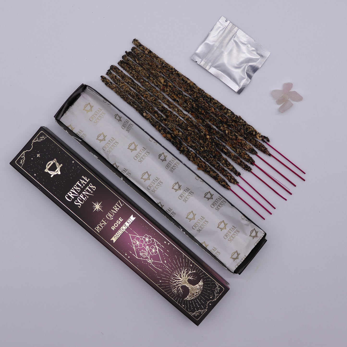 Rozenkwarts Crystal Smudge Wierook Roos | Met Rozenkwarts Kristal | Amstercharmed