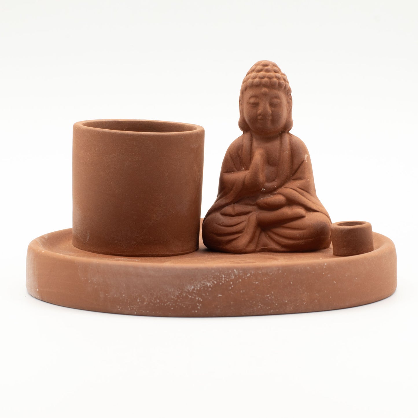 Boeddha Wierookhouder Terracotta | Wierookplaat Keramiek | Amstercharmed