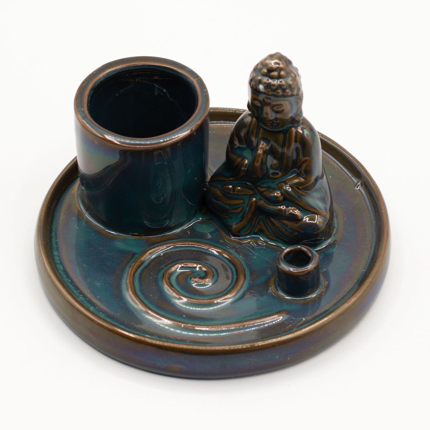 Boeddha Wierookhouder Keramisch Blauw | Wierookplaat | Amstercharmed