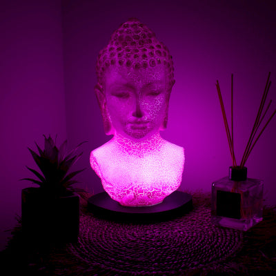 Boeddha Buste Lamp Cherry Crackle - Ovale Standaard