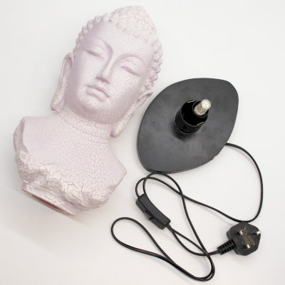 Boeddha Buste Lamp Cherry Crackle - Ovale Standaard