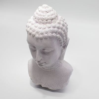 Boeddha Buste Lamp Lavender Crackle - Ovale Standaard
