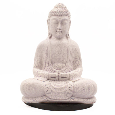 Meditation Buddha Lamp Lavender Crackle - Oval Standard