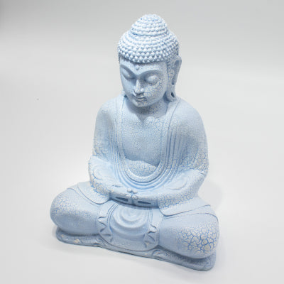 Meditatie Boeddha Lamp Sky Blue - Ovale Standaard