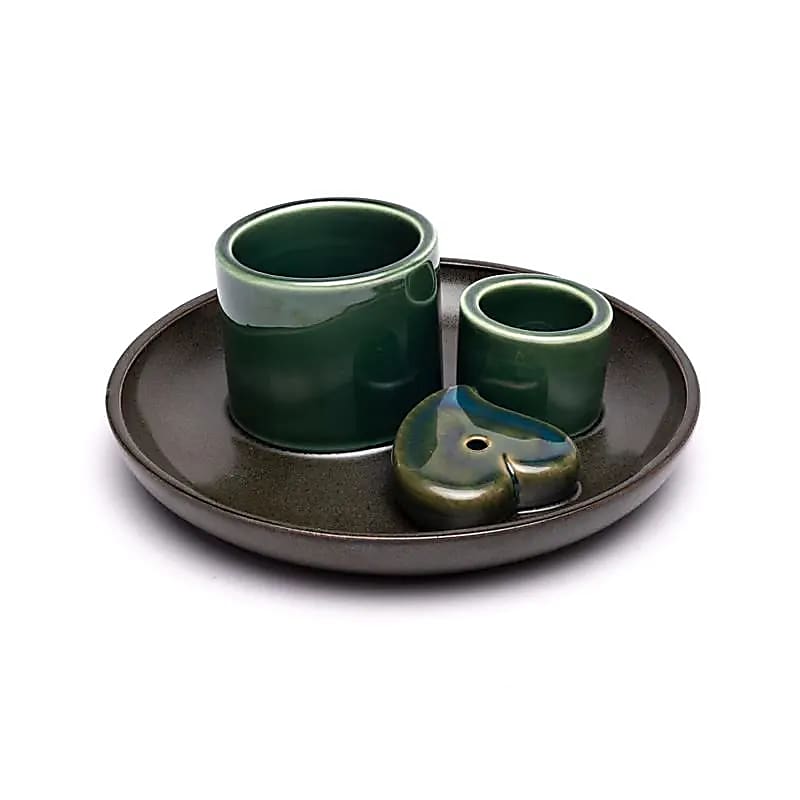 Keramische Smudge & Wierookbrander | Hart | Petrol & Bruin