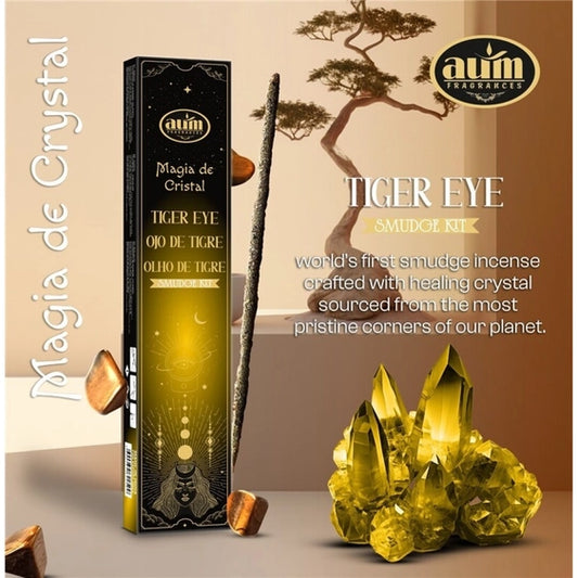 Aum Crystal Magic wierook 20 g met tijgeroog kristal