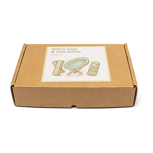 Smudge Kit | White Sage & Palo Santo with Abalone Shell | Amstercharmed