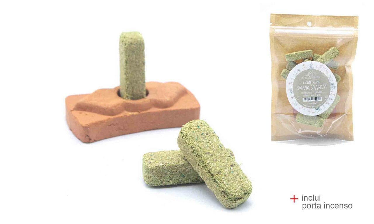 Witte Salieblokken met Wierookhouder – Salie Branca