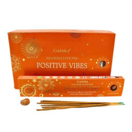 Goloka Manifestation Positive Vibes wierook met edelsteen