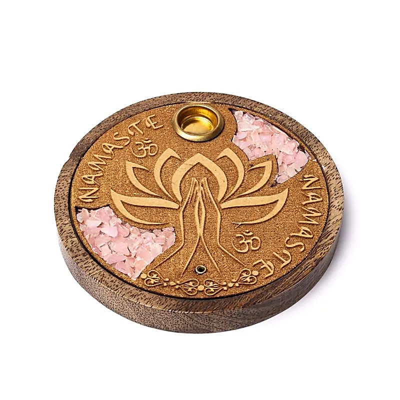 Wierookhouder Namaste | Met Rozenkwarts | Amstercharmed