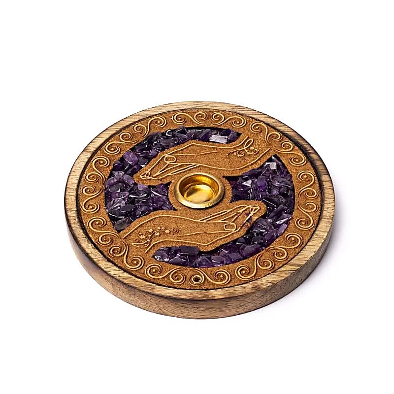 Wierookhouder Healing Hands | Met Amethist | Amstercharmed