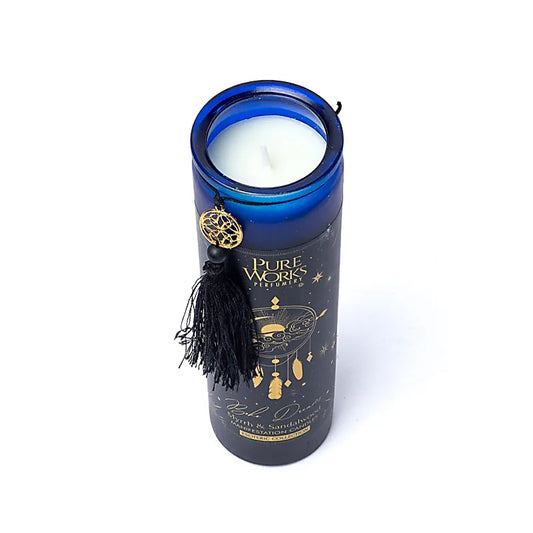 Manifestatiekaars Boho Dreams in glas met kwast