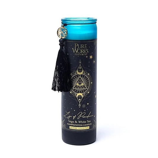 Eye of Providence Manifestation Candle in glass with tassel