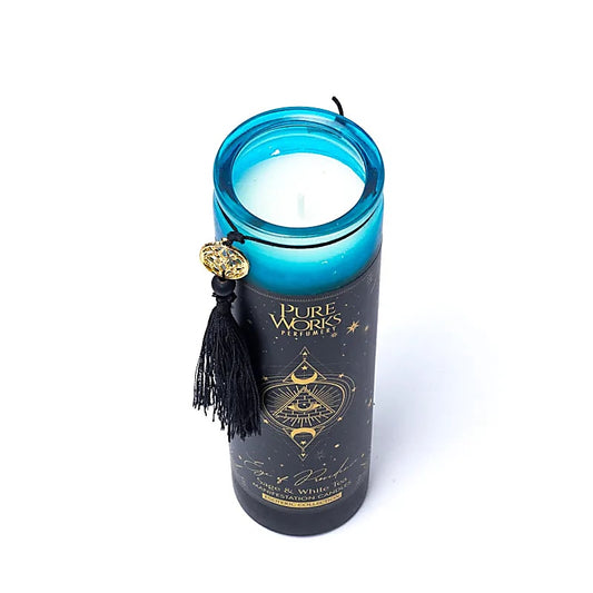 Eye of Providence Manifestation Candle in glass with tassel