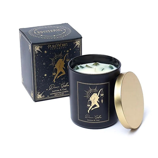 Manifestation candle Divine Goddess in glass with lid