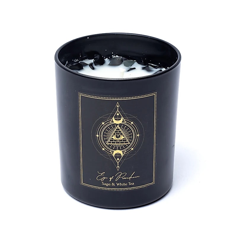 Manifestatiekaars Eye of Providence in glas met deksel