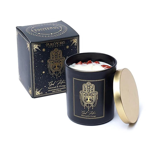 Good Fortune Manifestation Candle in glass with lid