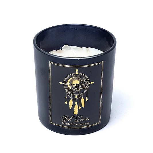 Boho Dreams manifestation candle in glass