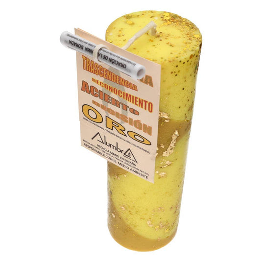 Handmade Colored Candle Gold — Fortune, Recognition & Success