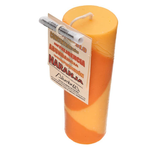 Handmade Colored Candle Orange — Focus, Intelligence & Abundance