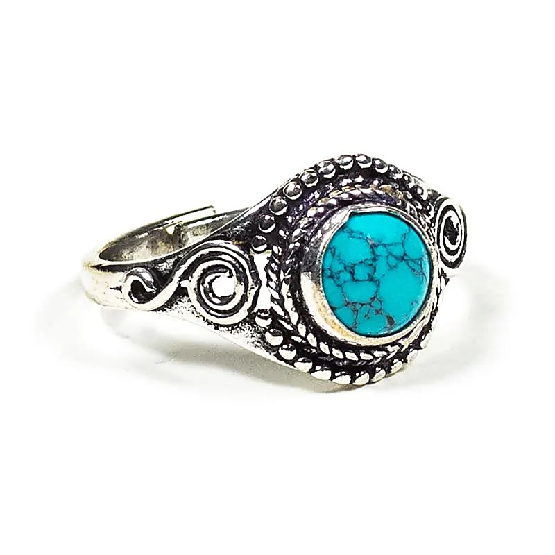 Verstelbare Ring met Turquoise Steen | Spiritueel Sieraad