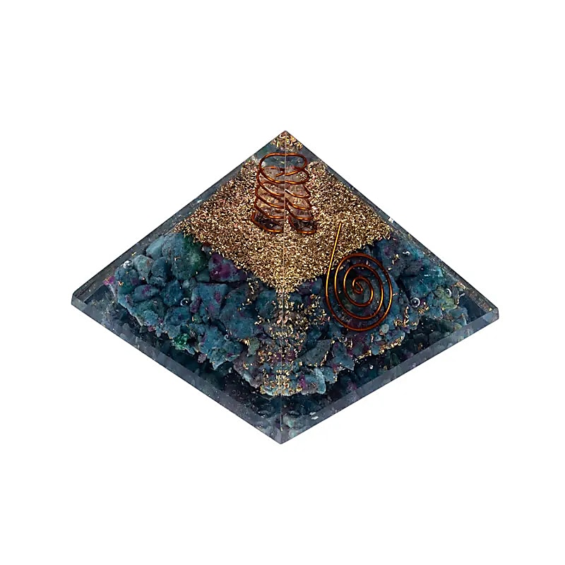 Orgoniet Piramide Robijn & Kyaniet | Passie & Helderheid | 7,5cm