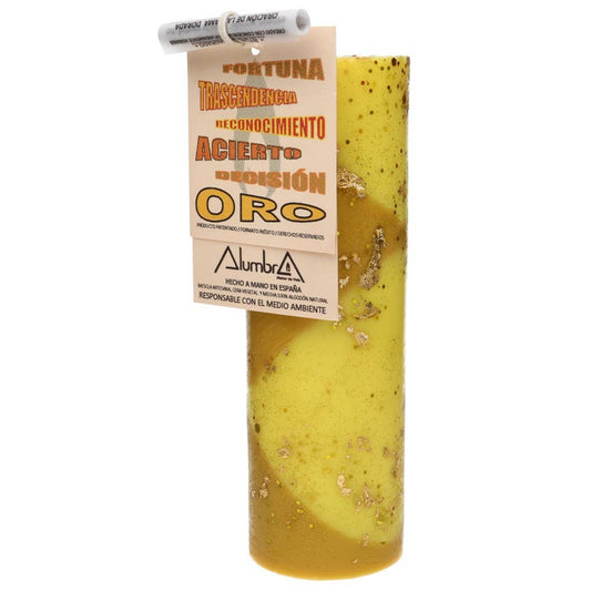 Handmade Colored Candle Gold — Fortune, Recognition & Success