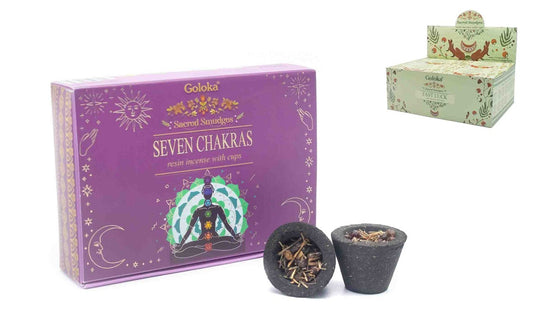 Wierookbekertje 7 Chakras – Goloka Kooltjes met Hars