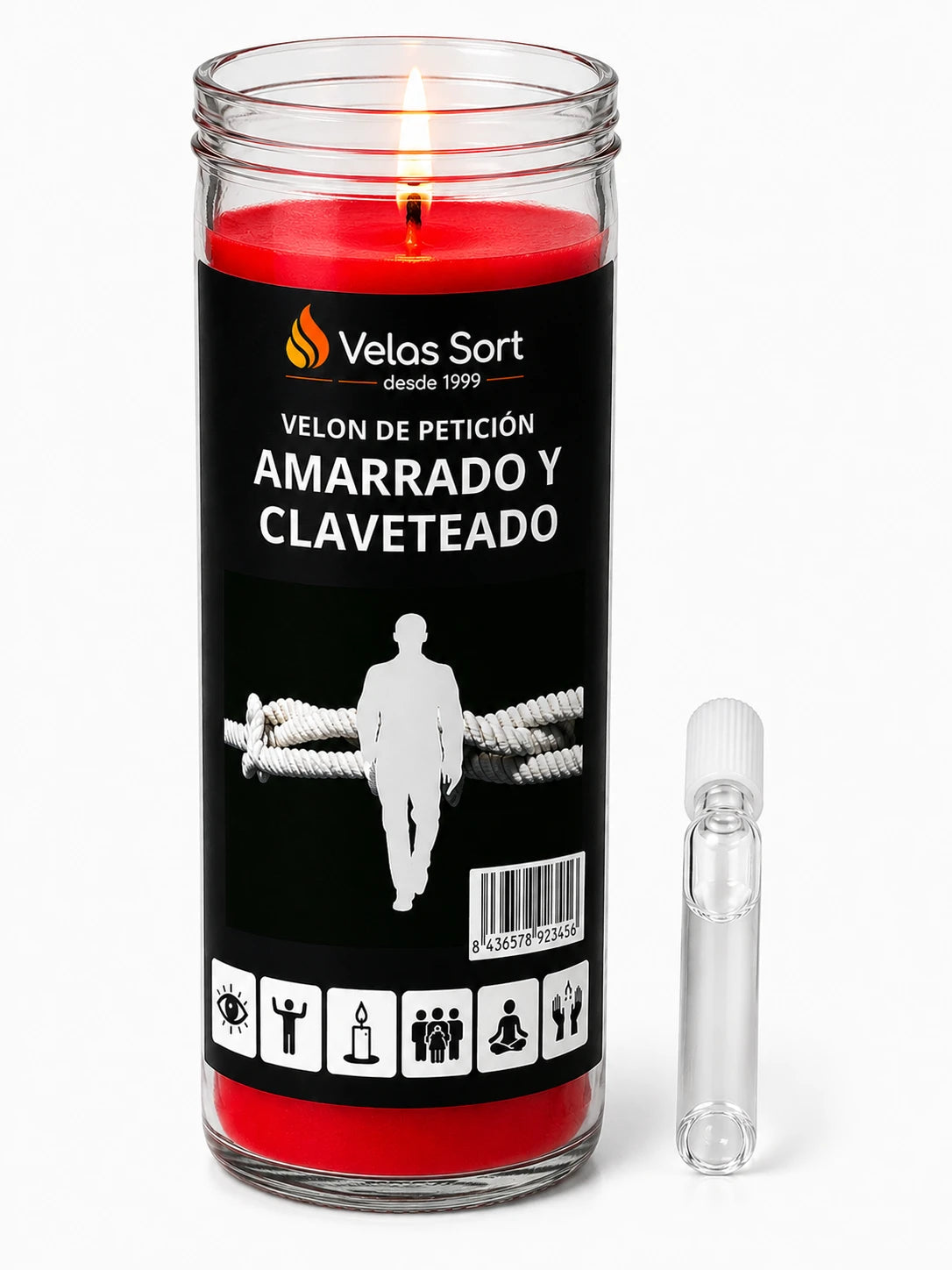 Amarrado y Claveteado Stompkaars – Rituele Kaars voor Binding & Vasthouden