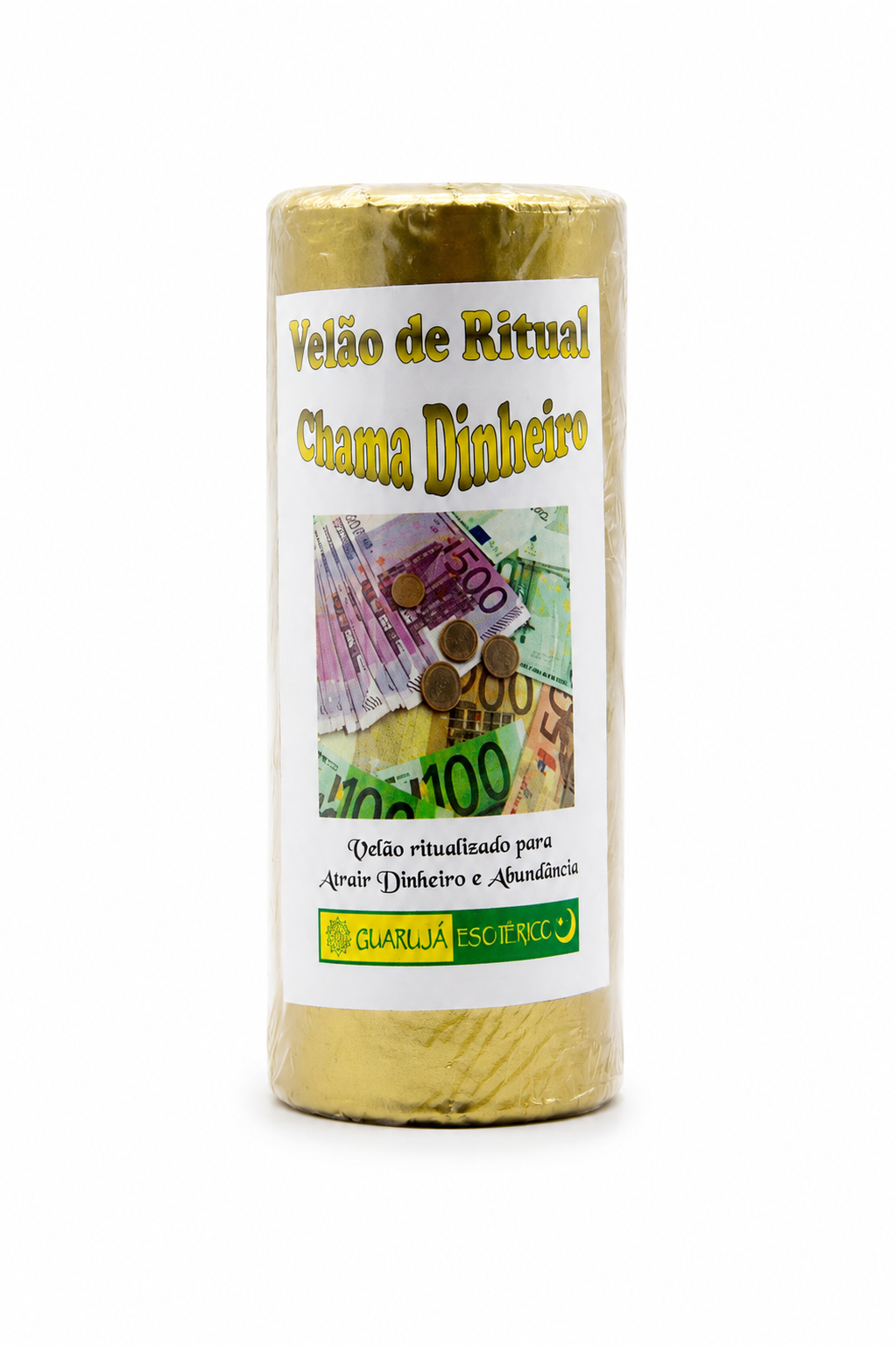 Velão Ritual Chama Dinheiro – Rituele Kaars om Geld aan te Trekken 17x7cm
