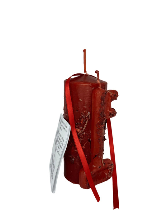 Llave Abrecaminos Love Candle – Ritual Herbal Candle with Key Decoration for Love & Opening Paths