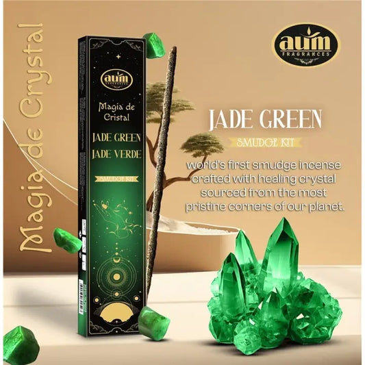 Aum Crystal Magic wierook 20 g + groene jade kristal