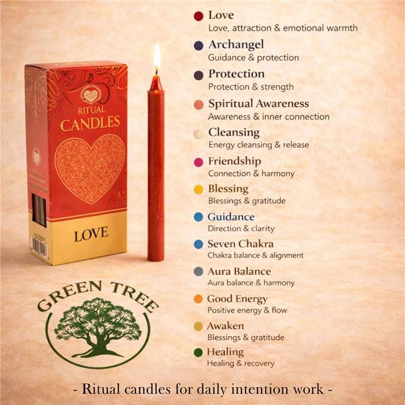 Green Tree Friendship Ritual Kaarsen – Set van 10