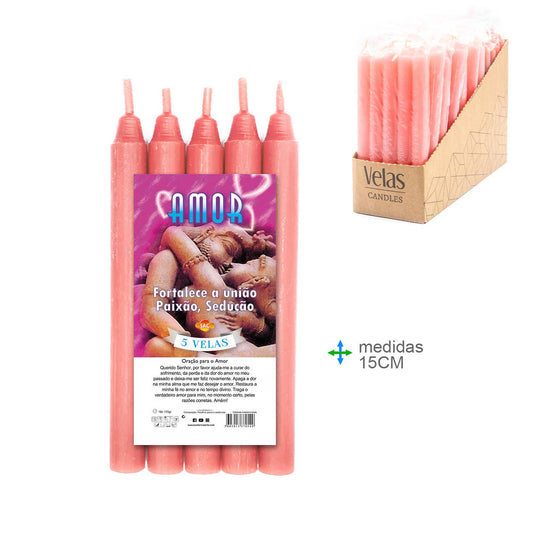 Rituele kaars Liefde 1, 5x15 cm (5 stuks)