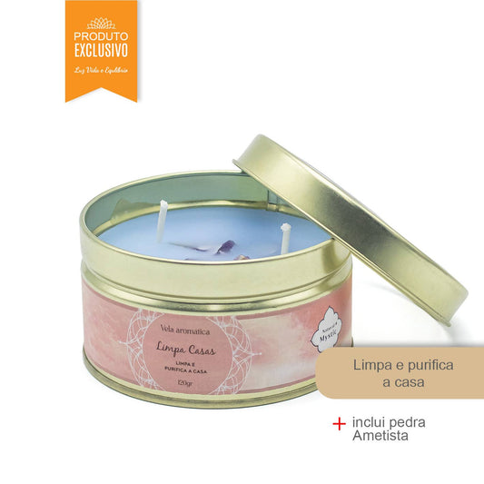 Natural Mystic Huisreiniger Kaars met Halfedelstenen 120g – Esoterica Arte