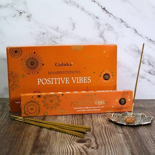 Goloka Manifestation Positive Vibes Incense with Gemstone